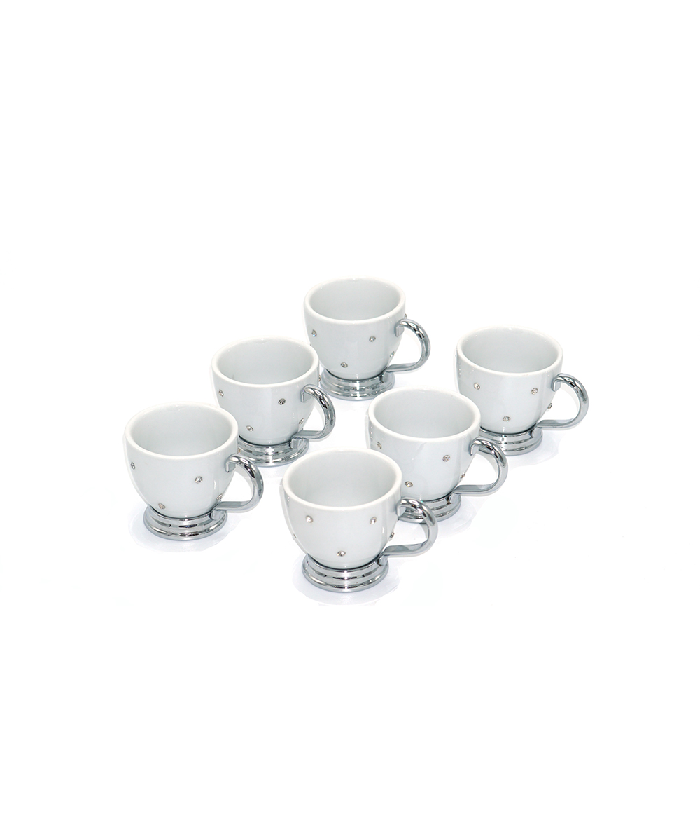 Set 6 Tasses Cafe Porcelain & Diamant
