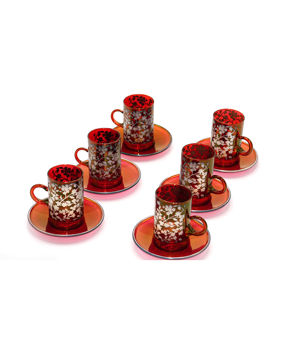 Vinci Red Tea Cup Set