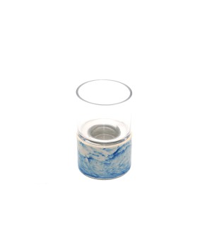 Ceramic & Glass Hurricane, Blue/White