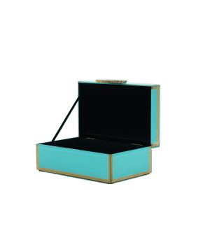 Decorative Box W/ Agate, Turq